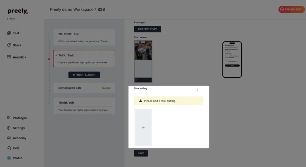 Learn how to create a user test - Step by step guide - Preely Academy